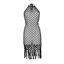 Load image into Gallery viewer, Product Front: Rio De Sol Midi Dress Black Serena Dress