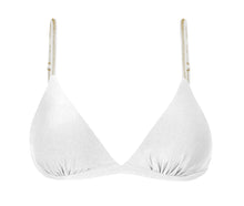 Load image into Gallery viewer, Product Front: Rio De Sol Top Top Shimmer-White Tri-Fixo