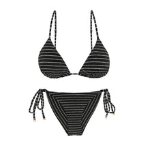 Load image into Gallery viewer, Product Front: Rio De Sol Set Set Linea-Black Lia Cheeky-Tie