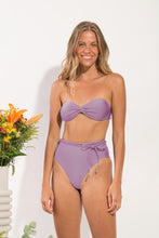 Load image into Gallery viewer, Model Front: Rio De Sol Bottom Bottom Shimmer-Harmonia Belted-High-Waist