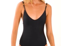 Load and play video in Gallery viewer, Video: Rio De Sol One-Piece Shimmer-Black Hype-Noa