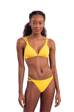 Load image into Gallery viewer, Model Front: Rio De Sol Top Top Malibu-Yellow Tri-Duo