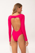 Load image into Gallery viewer, Model Back: Wednesday In Hawaii By Rio De Sol One-Piece Guava Surf
