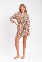 Load image into Gallery viewer, Image 06: Rio De Sol Shirtdress Leopard Chemise
