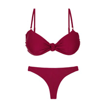 Load image into Gallery viewer, Product Front: Rio De Sol Set Set Touch-Carmim Bandeau-Joy Mia
