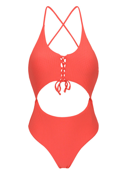 Product Front: Rio De Sol One-Piece Dots-Tabata Ivy Strap